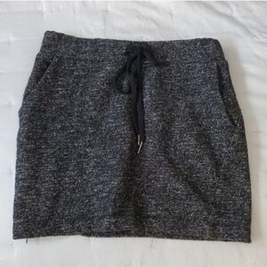 Wool Grey Double Lined Drawstring Grey Heathered Skirt